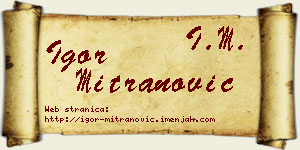 Igor Mitranović vizit kartica